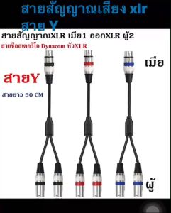 สายสัญญาณ Y แจ็คXLR ผู้1หัว-XLRเมีย2หัว และ XLRเมีย2หัว-XLR ผู้1หัว สายชีลสเตอริโอ Dynacom หัวXLR สายยาว 50CM สินค้าพร้อมส่ง