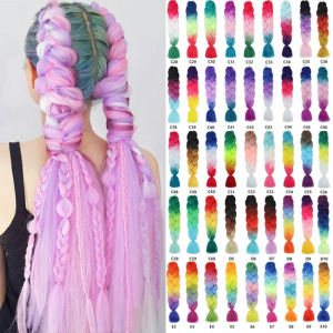 Synthetic Multi color Braids Hair Pre-stretch Jumbo Braids Hair Extensions Afro Fake Hair High Temperature Fiber Box Braid