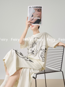 XIAODADEHUA | Graffiti Leisure T-Shirt Set Two Pieces