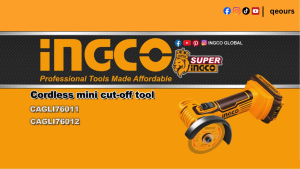 INGCO 20V 3" CORDLESS MINI CUT OFF TOOL | ANGLE GRINDER | CAGLI76012 CAGLI7601