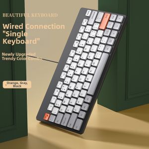 BOW Silent Wired USB Laptop External Keyboard Mouse Set Small Size Non-Mechanical Ergonomic Design for Notebook Computer