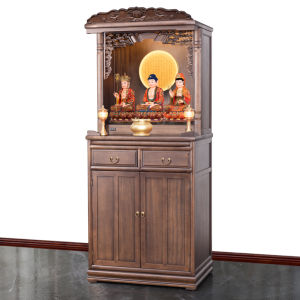 Solid Wood Buddha Niche Altar Altar New Chinese Style Clothes Closet Modern Light Luxury Small Worship Table For Home Altar Avalokitesvara Buddha Cabinet