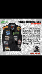 PANTERA -inspired Printed Iron-On DIY Patches for Jacket Decoration. Features 2026 patches with band logos and album art. Suitable for customizing denim jackets. Ideal for rock music enthusiasts.A28