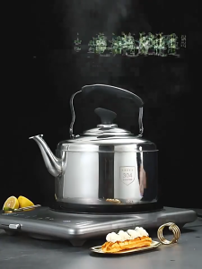 Food-grade 304 stainless steel! 12L large capacity whistle kettle stovetop-safe rust-resistant and burn-resistant for household use.