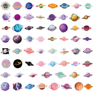 Cute Cartoon Astronaut Planet Space Main Picture Waterproof Sticker for Mobile Phone Tablet Notebook Decorative Business Supply