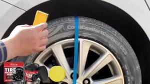Tire Shine Refurbishment Paste with Sponge Anti Crack UV Protection Restore Faded Color for Auto Rubber Plastic Tire Parts 100g
