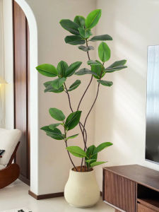 High-end Luxury Artificial Ficus Elastica Plant Decor