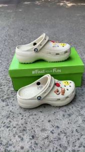 Dép Cross Classic Sandal Crush Clog nữ đế cao 5cm tặng 12 Jib NGẪU NHIÊN Xinh Xắn. Dép sục Crocs nữ đế cao 5Cm -Kimngansg