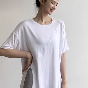 DSF Studio Quick Drying Modal Yoga Top Loose Blouse Skinny Hip Cover Sports Training T-Shirt Short Sleeve Fitness Clothing Comfortable