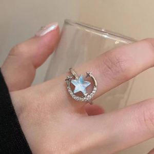 Lacina Personalized Star Zircon Ring: A Light Luxury Women's Open Ring