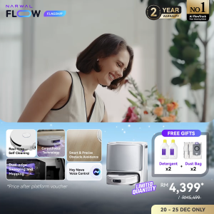 [New Flagship] Narwal Flow Robot Vacuum & Mop | Real-Time Self-Cleaning Track Mop | 22000 Pa Suction | Dual-Camera AI | Carpet & Edge Cleaning