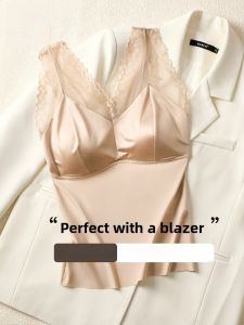 Miiow | Cat Lady V-neck Lace Halter Vest Women Summer 2025 New Inner Wear Outer Wear No Bra Needed Beautiful Back Base Top