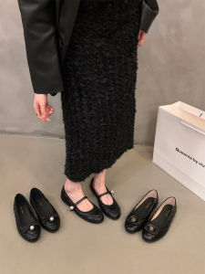 Black Flat Mary Jane Shoes Womens Fashionable Versatile Spring Autumn Soft Evening Shoes Korean Style round Toe Flat Heel