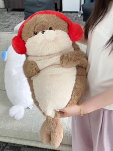 70cm Sea Otter Seal Plush Toy Baby Sleeping Pillow Soft Sea Otter Doll Birthday Gift Bantal Peluk