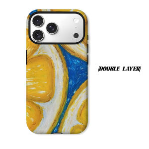Impasto Lemon Texture Phone Case for iPhone 18 17 16 15 14 13 12 11 Air Pro Max Plus Double-layer Cover