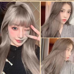 Hair Color Cream Linen White Gold Color Internet Celebrity Lake Blue Gray Ice Blue Silver White Granny Grey Own Hair Dye Pencil Gray