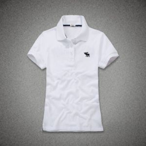 Summer Short Sleeve Polo Shirt Womens Pure Cotton Turn-down Collar T-shirt with Lead Paul Style White Workwear Top for Ladies