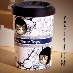 MONLEYTA | Double Layer Cat Scratching Board Cat Nest Corrugated Paper Wear Resistant Cat Claw Board Hideaway House For Kittens