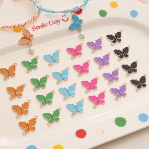 5 cái/túi 20x15mm hạt Charm Hợp Kim đôi treo bướm mặt dây chuyền cho vòng tay thủ công Vòng cổ bông tai Keychain Tự Làm Thủ Công Phụ kiện làm đồ trang sức