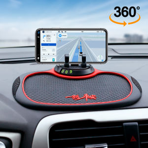Silicone Car Anti-Slip Mat Swan Phone Holder 360° Rotatable Dash Phone Mount Parking Number Card Dashboard Pad Auto Interior Accessories