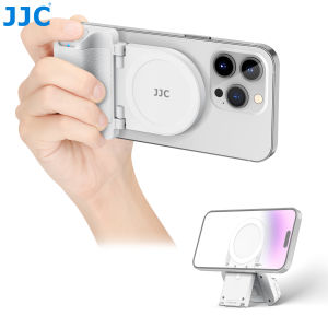 Magnetic Phone Camera Grip Handle Selfie Photo Bracket with Wireless Shutter Remote with 1/4” Tripod Screw for iPhone 15 Android