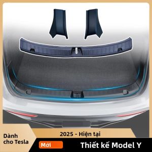 Ốp Bảo Vệ Gầm Xe Tesla Model Y Chống Xước Tấm Chắn Cửa Cốp Sau Phụ Kiện Juniper Launch 2025
