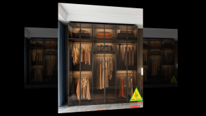 Tủ quần áo gỗ MDF cánh kính cường lực khung nhôm 4TAK05 - Nội thất lắp ráp Viendong Adv