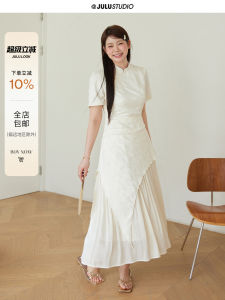 JiShu Workshop Courtyard Summer plus Size Patchwork Embroidered Cheongsam Dress Large Size Womens Fashion Elegant Gown