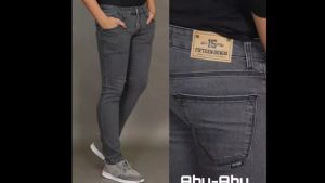 CELANA JEANS PANJANG PRIA HITAM POLOS skinny semi slimfit fifteen