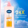 vaseline Healthy bright sun pollution SPF 24 - 400ml Vaseline Lotion Pencerah & Sunscreen BPOM. 