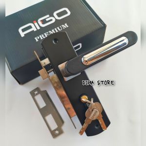 Ukuran Besar Handle Pintu Kamar Rumah Hitam Dop Aigo Ongkel Pintu Kamar Black Series Kotak Minimalis Modern Anti karat