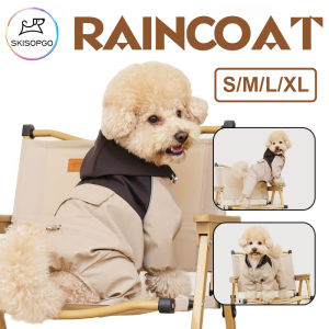 SKISOPGO Dog Raincoat with Hood Waterproof Puppy Hoodie Rain Jacket for Teddy Bichon Pomeranian Pet Supplies