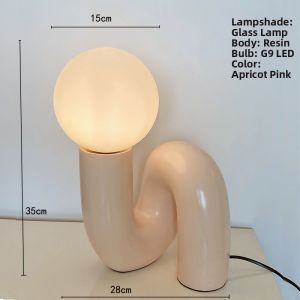 Modern Resin Glass Bedroom Table Lamp Designer Elegant Fashion Personalized Creative Bedside Lamp Chrome Plated Iron Body