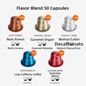 SCISHARE | Black Coffee Capsules Compatible with Nespresso Machines 50 Capsules SCISHARE