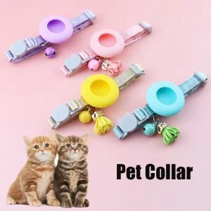 Pet Collar for Airtag Adjustable Pet Collar For Cat Puppy Anti-lost Necklace Pet Protective Bell Collar