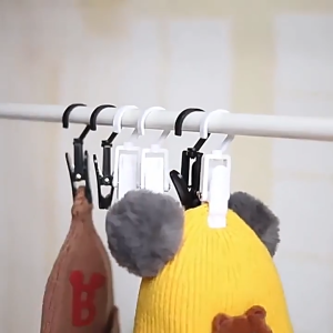 Klip Pelbagai Fungsi 360° Rotating Hanger Clip Pants Hat Space-Saving Windproof Heavy Duty Multi-Use Clothespin Stokin Seluar Klip 多功能夹子