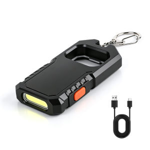 Boruit | BORUiT LED Keychain Flashlight Mini Pocket Light With Bottle Opener Type-C Rechargeable Torch Outdoor Camping Emergency Lantern