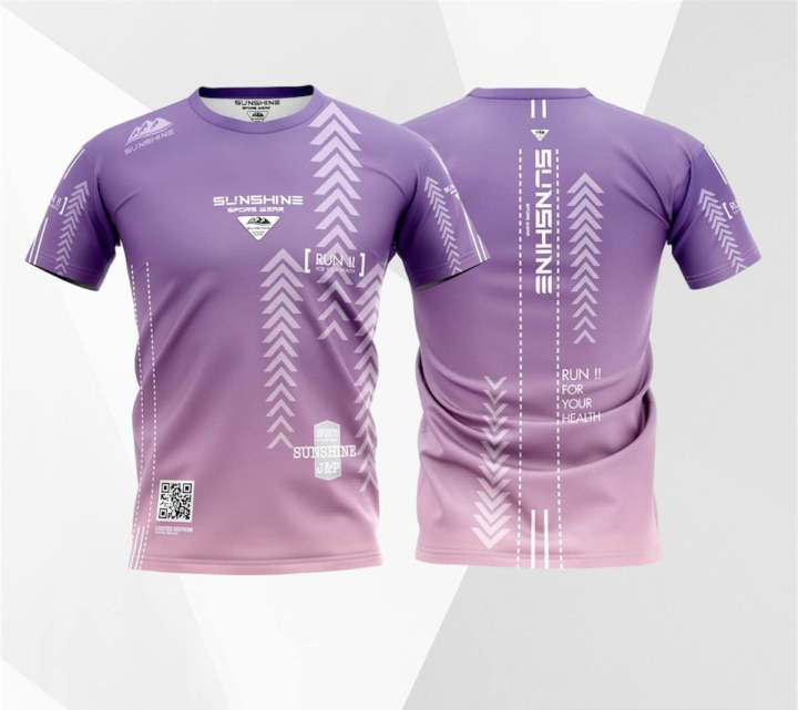 เสื้อวิ่ง พิมลาย สีม่วง