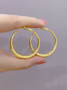 Womens Earring Original 18K Saudi Gold New Simple Exaggerated Womens Earrings Accessories Jewelry Gifts Hypoallergic