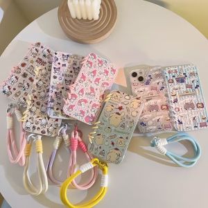 Apple 16ProMax Phone Case Cute Cartoon Illustration Flip Cover Book Style Personalized Couple Orange Sharp Ins Popular Elements