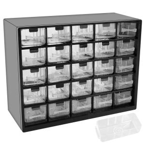 25 Drawers Stackable Storage Cabinet Tool Parts Storage Clear Organizer with Drawers Table Drawer Organizer For Screw Nut Nails