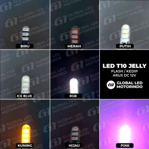 WERACE Lampu LED Sen Senja Kota T10 Jelly 6 Mata Kedip Flash Cocok Untuk Motor Matic Bebek Laki 12V
