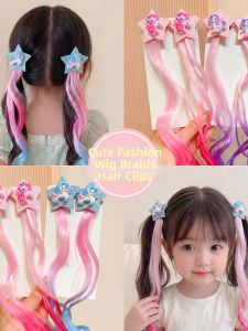ENEN | Cartoon Gradient Braided Hair Clips Non-Damaging