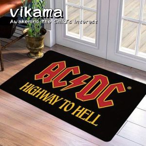 VIKAMA Black Printed Non-Slip Doormat Waterproof and Fade-Resistant Suitable for Indoor and Outdoor Entrance Welcome Mats