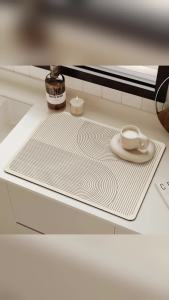 ZEO Kitchen Draining Mat Non-slip Washable Tableware Mat Foldable Dish Drying Pad 30*40cm