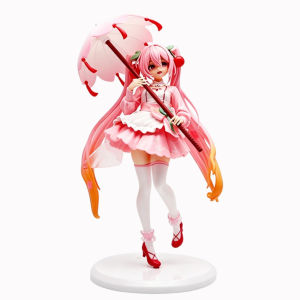 Bandai | Hot Anime Figurine 19/23cm Hatsune Standing Posture Umbrella Cherry Blossoms Cute Action Model Pvc Toy Collection Gifts In Stock