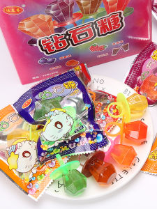 Jiamilai Diamond Candy Kids Candy Diamond Ring Candy Cute Gem Candy Fruit Drop Nostalgic Childhood Snacks