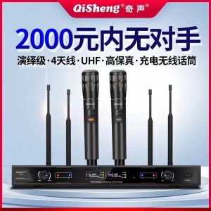 Wireless Microphone Qisheng One to Two Professional U Segment Frequency Home Singing Stage Sound System Conference Karaoke Mic