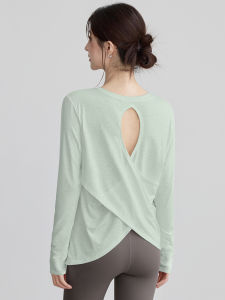 VOJ | Long Sleeve Aesthetic Back Workout Top