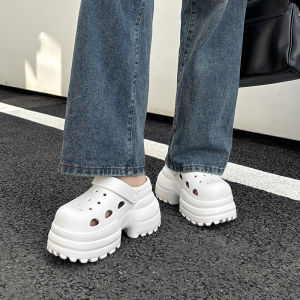 IELGY high-heeled hole shoes womens fashion outer wear EVA bag head European and American thick-soled beach cool slippers